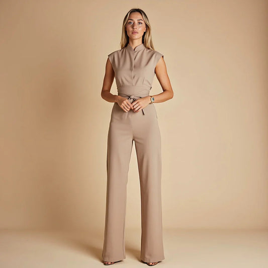 Classic sleeveless elegant everyday jumpsuit for women | Valencia -1