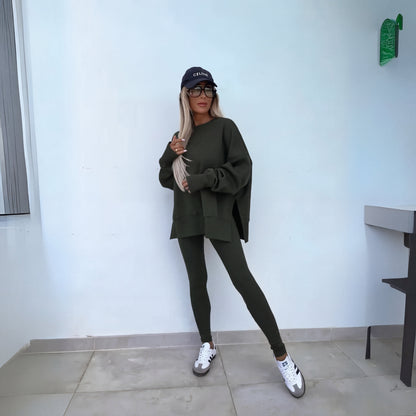 Highland Long Sleeve Sweatshirt And Trousers Set For Women | Naomi
