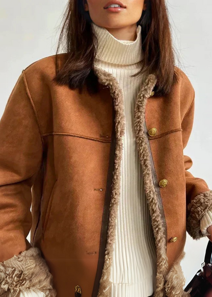 Leafy Contrast Trim Cropped Jacket for Women | Elvina