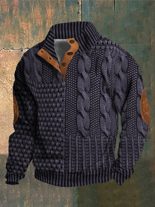 Slick Knitted jumper with elbow-patch detail for men | Finn