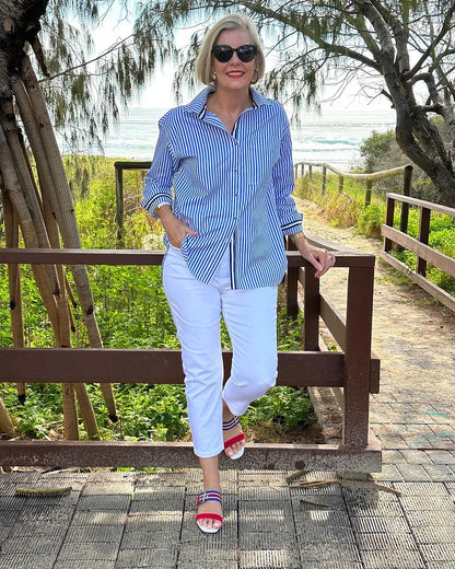 Architectural Easy elegance striped blouse for women | Diane