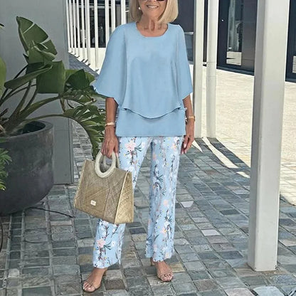 Roman Printed Two Piece Co Ord Set For Women | Isadora