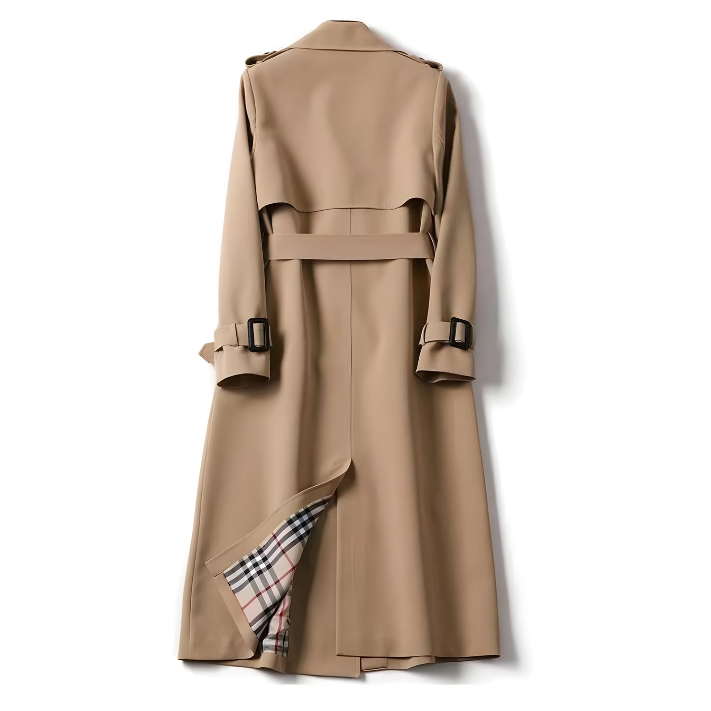 Printed Belted Double Breasted Trench Coat for Women | Elara
