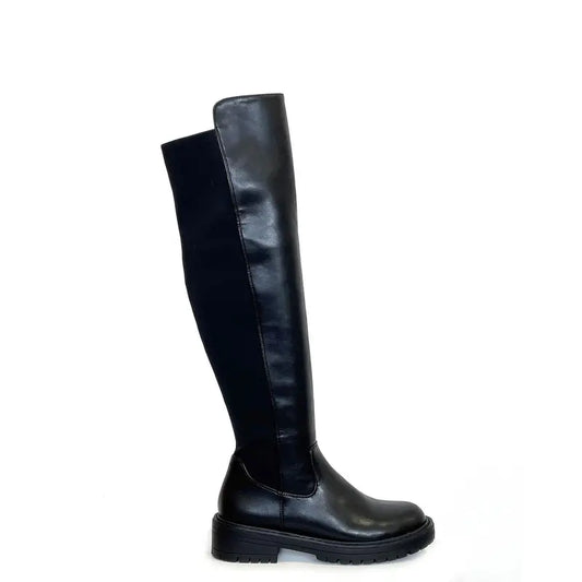 Vintage Stretch Wide Fit Knee High Boots For Women | Valerine
