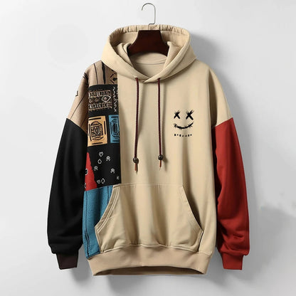 Vivacious Colour Block Hooded Sweatshirt For Men | Zayden