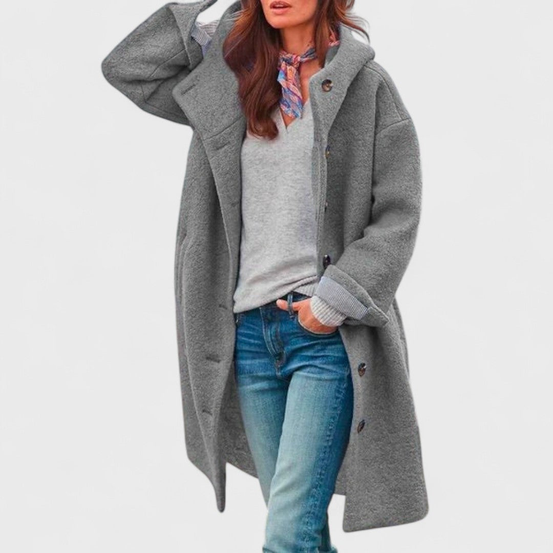 Airy Longline Button Coat For Women | Aida