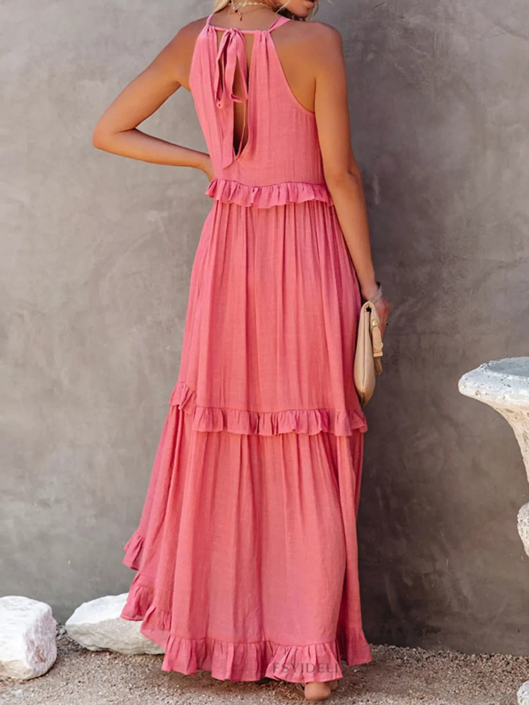 Dainty Tiered Ruffle Long Dress For Women | Lara