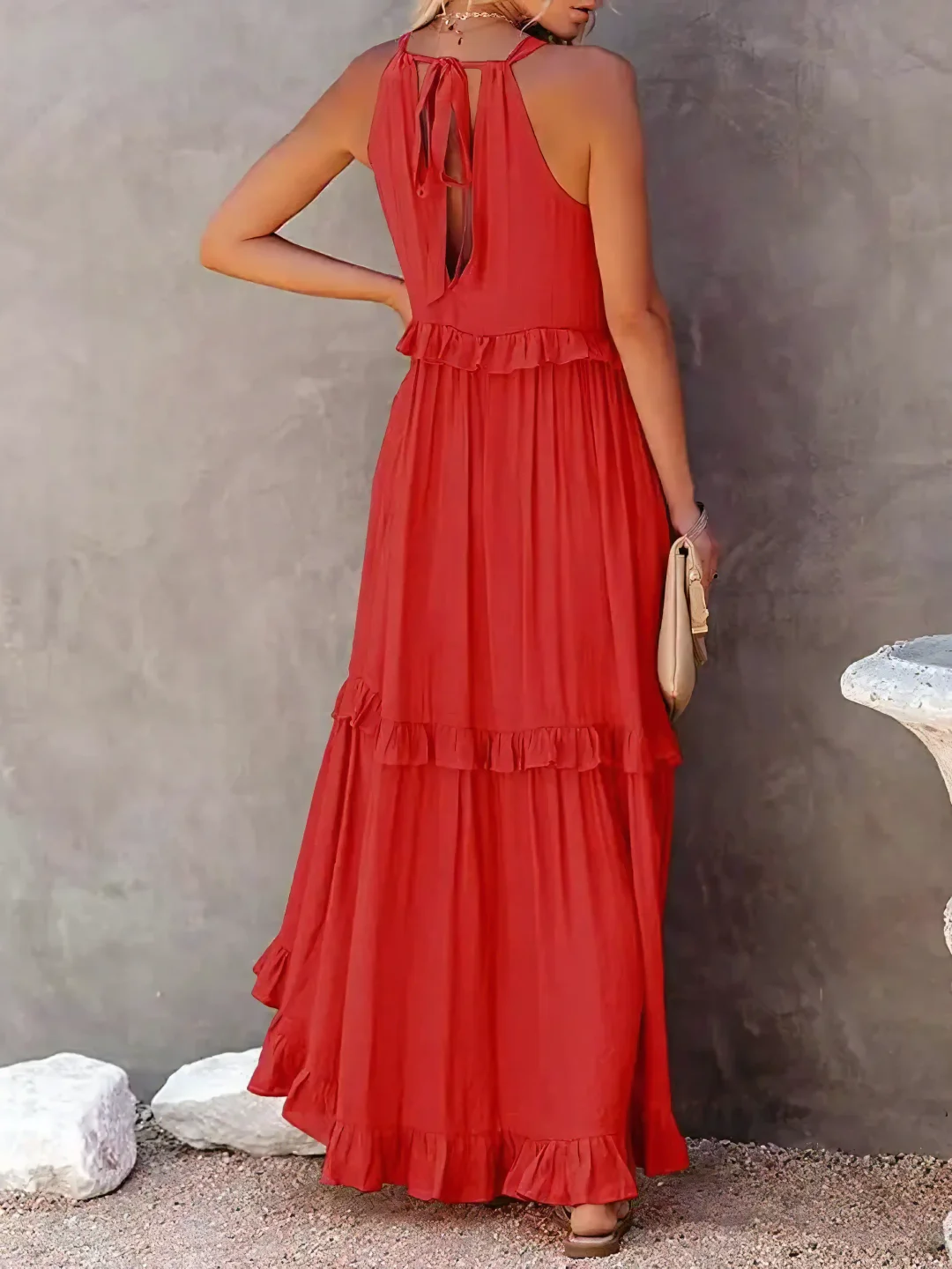 Dainty Tiered Ruffle Long Dress For Women | Lara