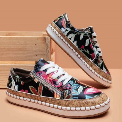 Earthy Floral zipper sneakers for women | Oluchi