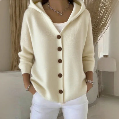 Enduring Hooded Button Cardigan for Women | Elowen