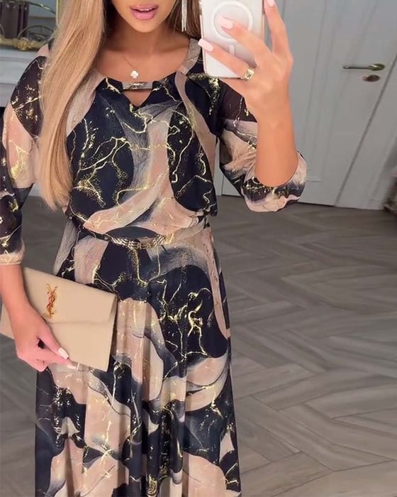 Crisp Printed Maxi Dress For Women | Amelisse