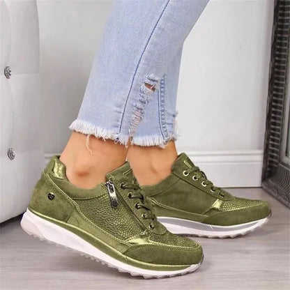 Relaxed Zip-up comfort sneakers for women | Gavriel