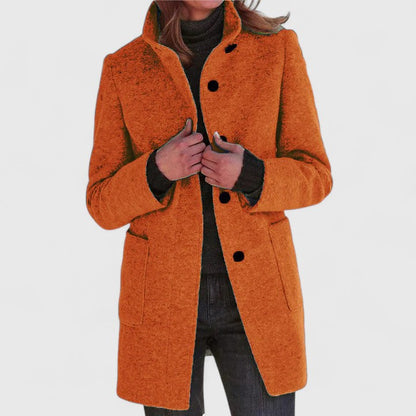 Natural Classic Mid Length Coat For Women | Ardelia