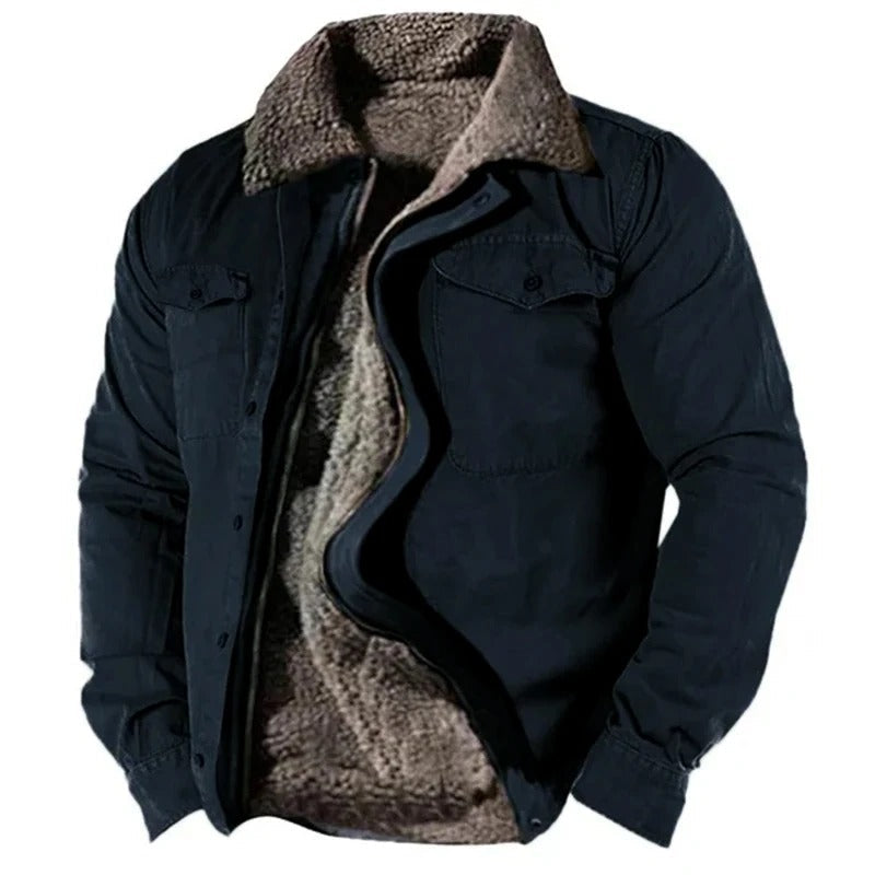 Linen Warm sherpa-lined jacket for men | Logan