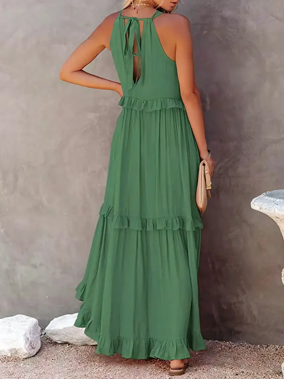 Dainty Tiered Ruffle Long Dress For Women | Lara