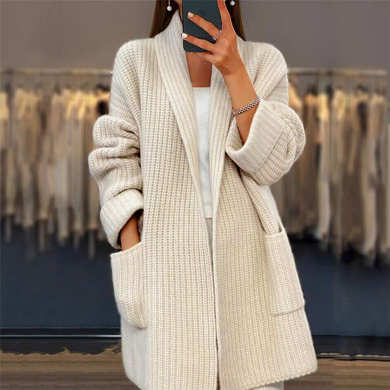 Spellbinding Oversized Open Front Cardigan For Women | Elowara