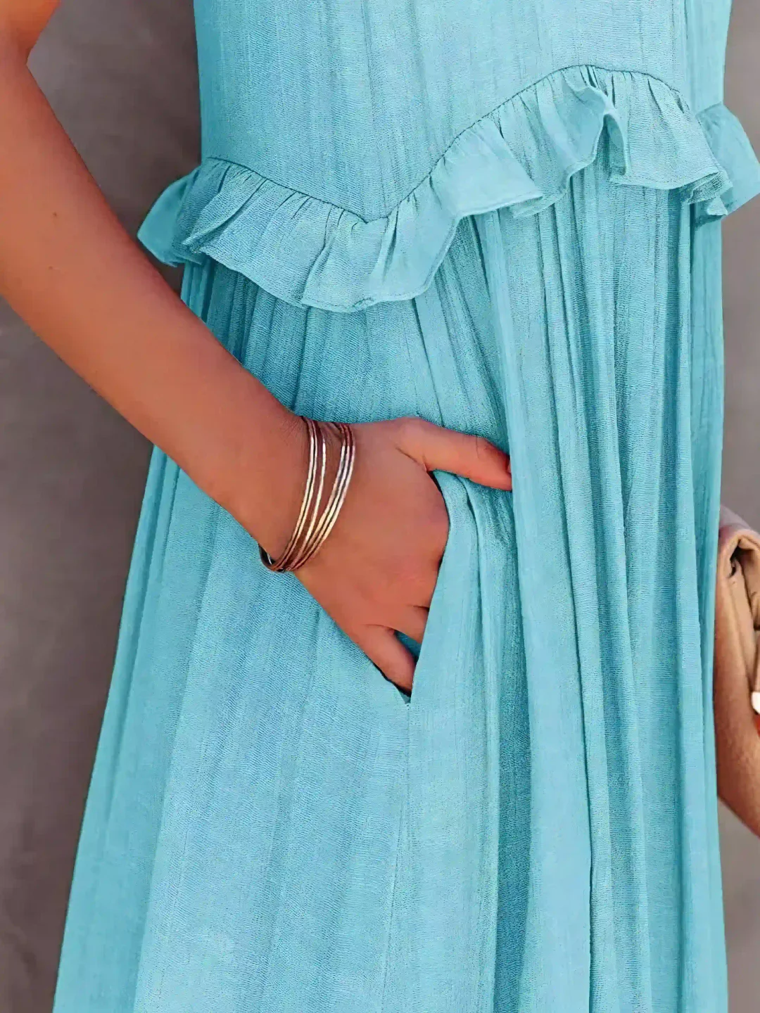 Dainty Tiered Ruffle Long Dress For Women | Lara