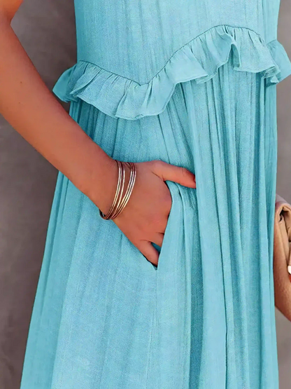 Dainty Tiered Ruffle Long Dress For Women | Lara