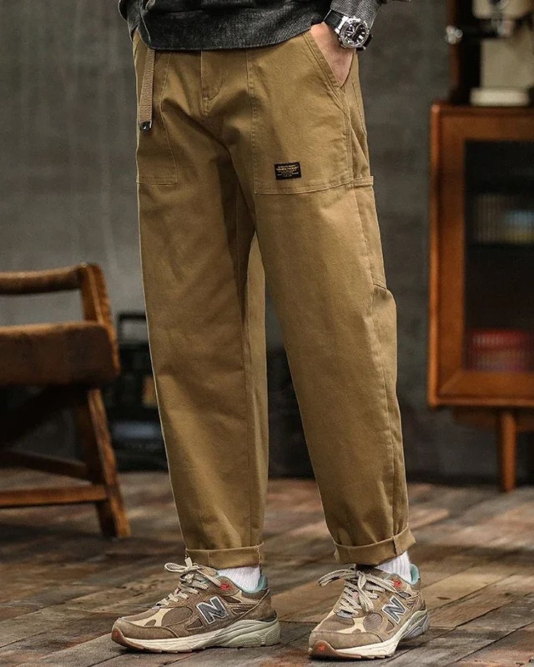 Still Vintage Straight-Leg Cargo Trousers For Men | Harrison