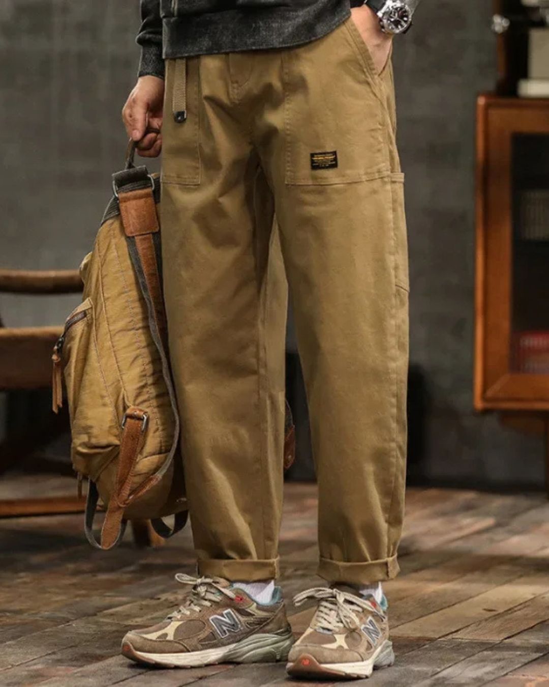 Still Vintage Straight-Leg Cargo Trousers For Men | Harrison