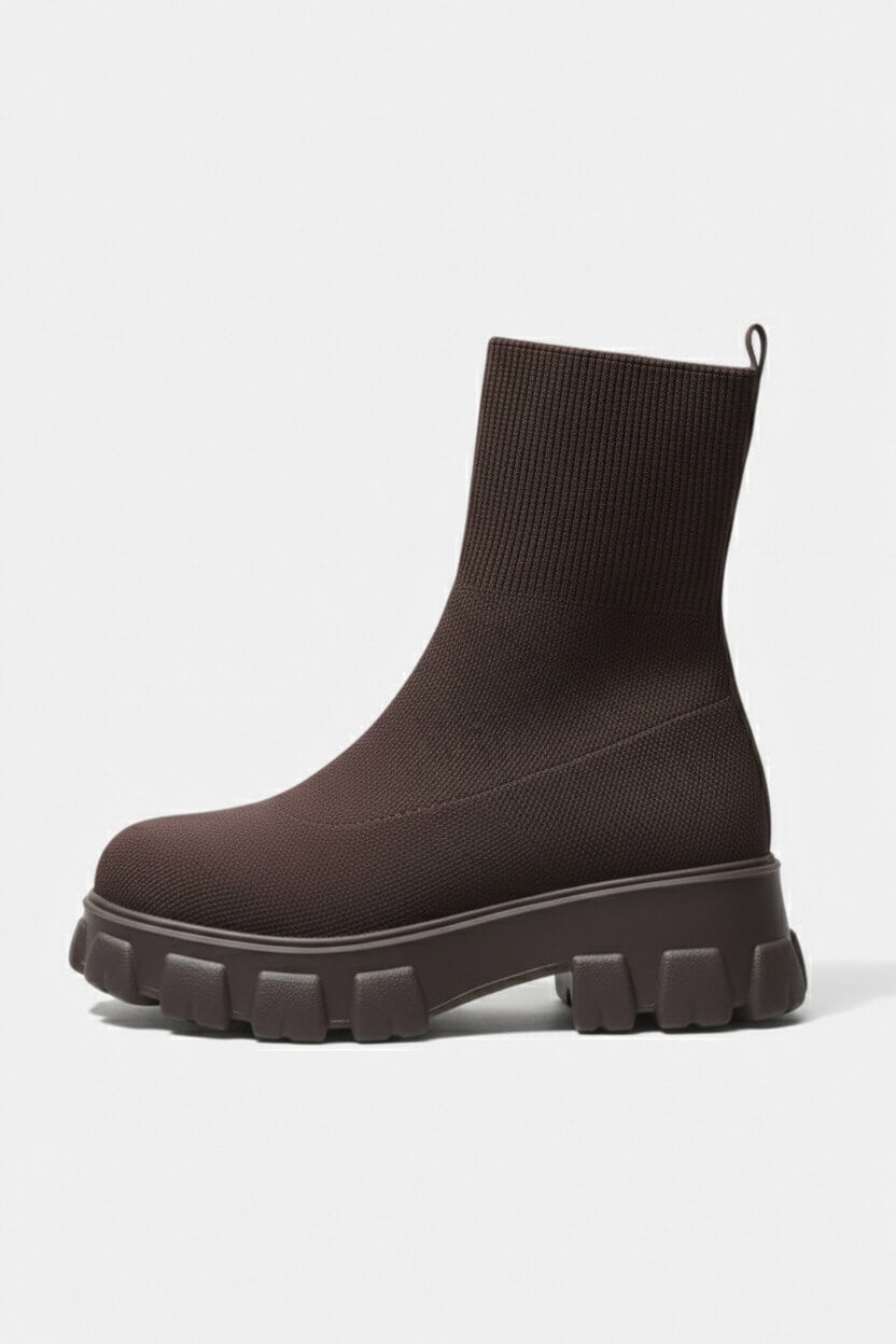 Motivating Thick-soled ankle boots with round-toe silhouette for women | Caurelle