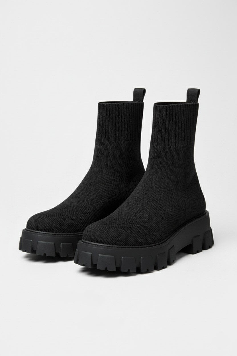Motivating Thick-soled ankle boots with round-toe silhouette for women | Caurelle
