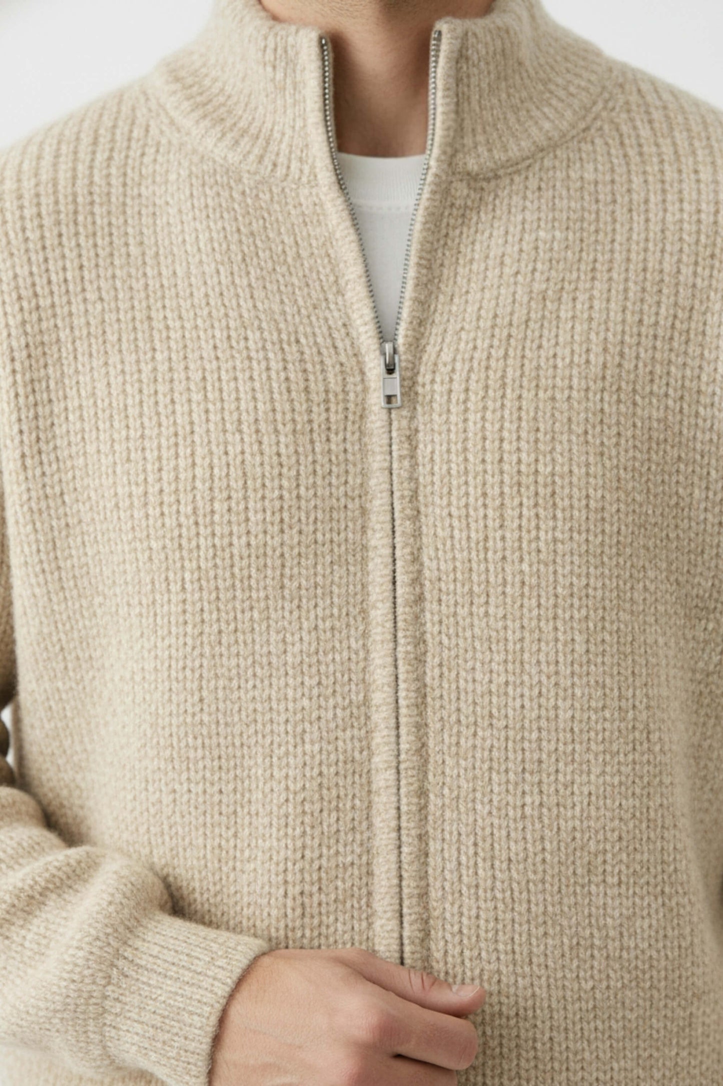 Pristine Full Zip Stand Collar Jacket For Men | Darvyn