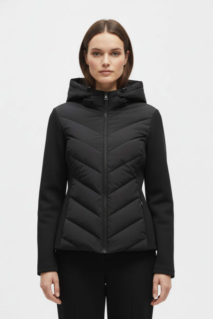 Artisan Hooded Chevron Quilted Puffer Jacket For Women | Selvara