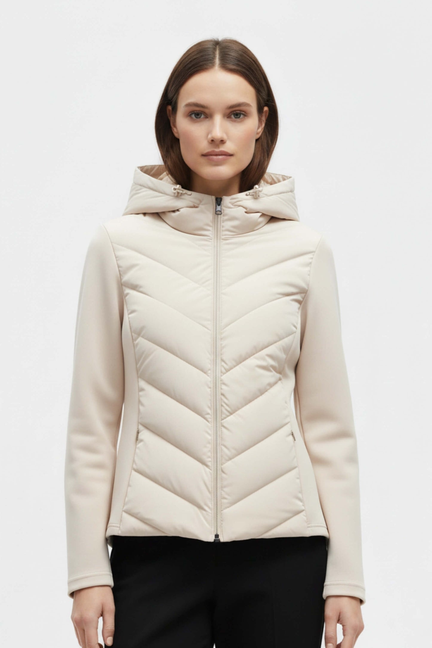 Artisan Hooded Chevron Quilted Puffer Jacket For Women | Selvara