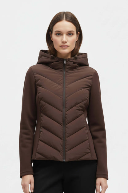 Invigorating Hooded puffer jacket with sleek silhouette for women | Caurelle