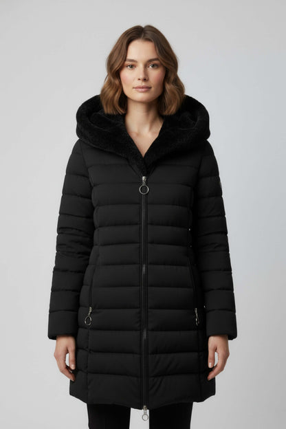 Crafted Long Hooded Quilted Puffer Coat For Women | Ravelle