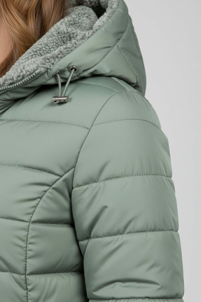 Crafted Long Hooded Quilted Puffer Coat For Women | Ravelle