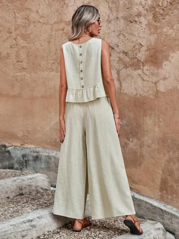 Aesthetic Casual Sleeveless Co Ord Lounge Set For Women | Altheira