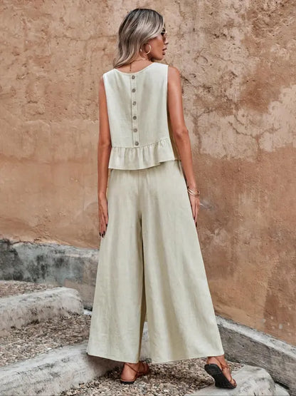 Aesthetic Casual Sleeveless Co Ord Lounge Set For Women | Altheira
