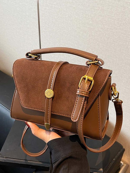Memorable Trendy Contrast Stitching Small Square Shoulder Bag For Women | Liorenna