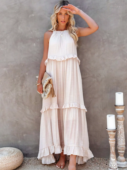 Dainty Tiered Ruffle Long Dress For Women | Lara