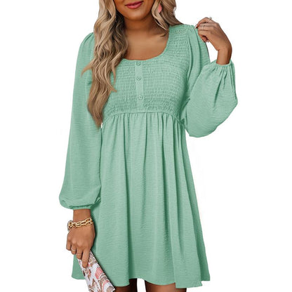 Boutique Casual Smocked Empire Waist A Line Dress For Women | Clarimelle