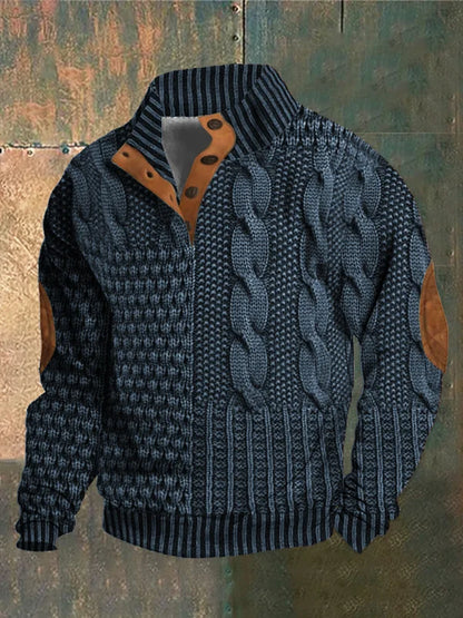 Slick Knitted jumper with elbow-patch detail for men | Finn