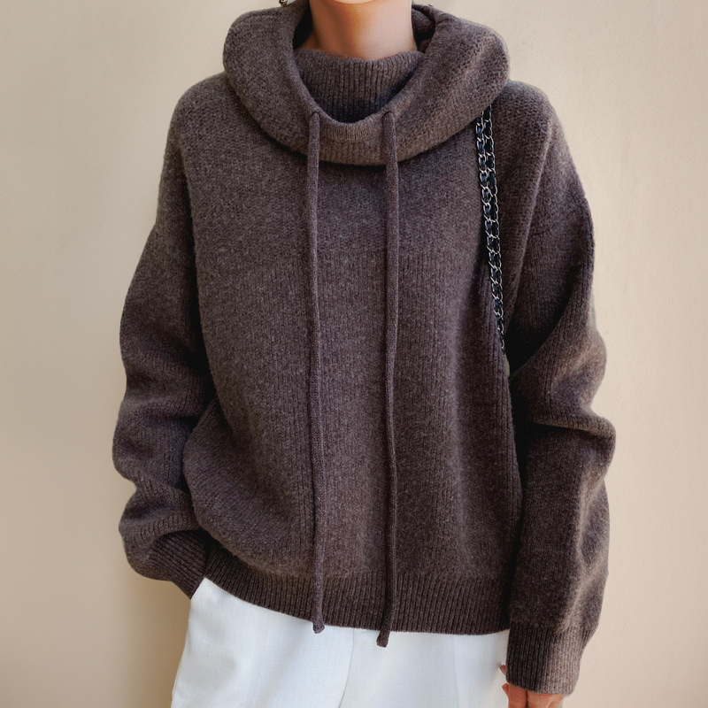 Twinkling High Neck Drawstring Hoodie for Women | Solara