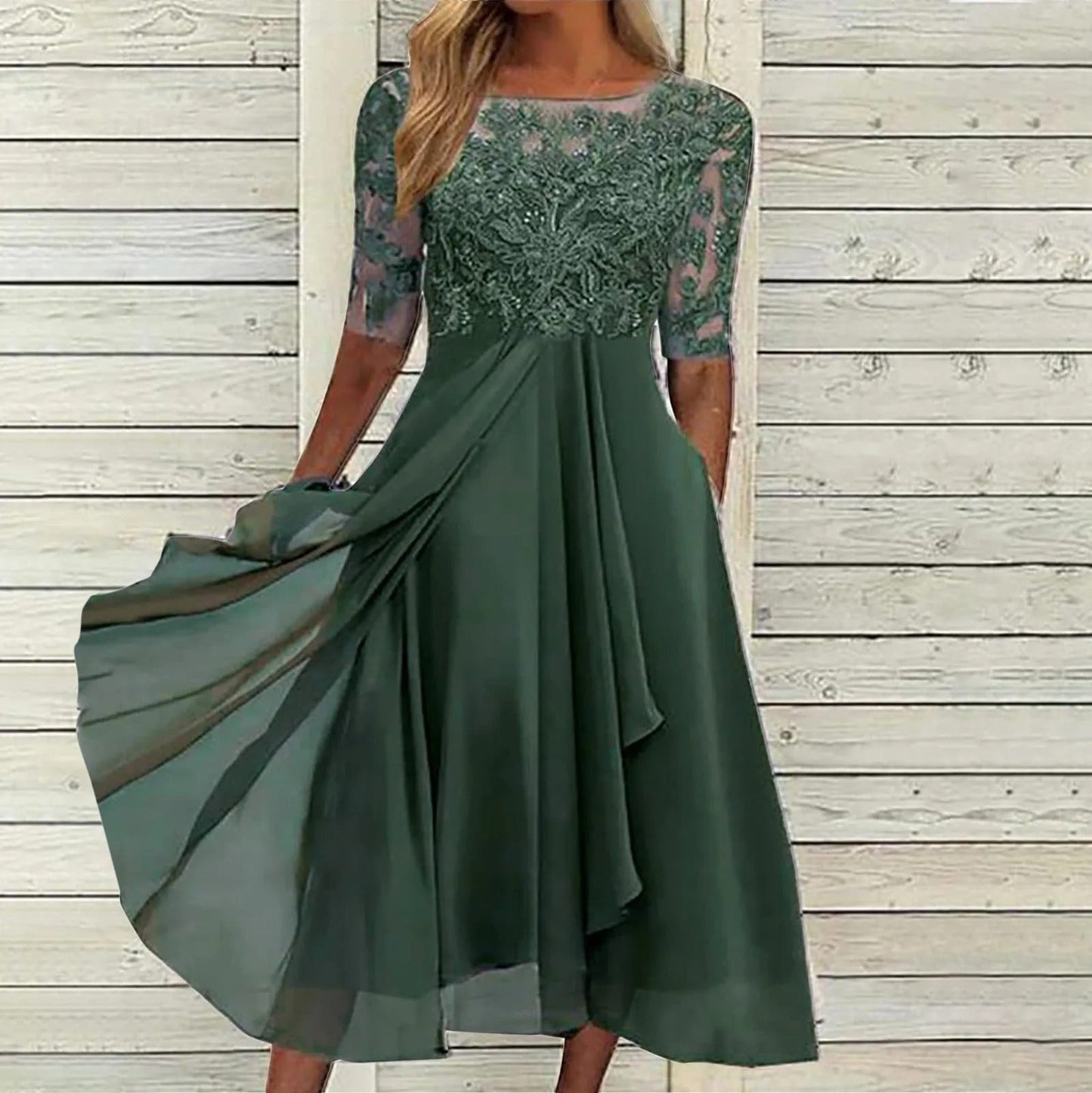 Strong Lace Embroidered Elegant Dress For Women | Elizara