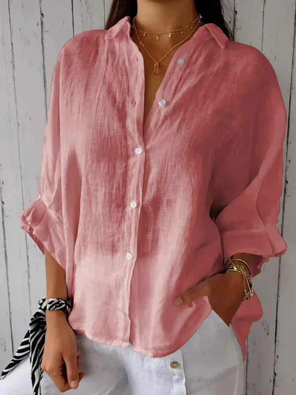 Mannered Stylish button-up shirt with refined silhouette for women | Luna