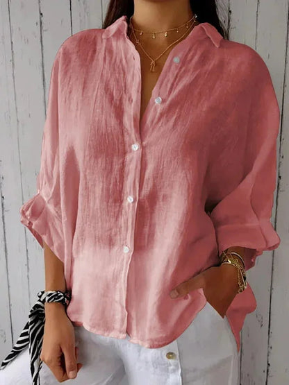 Mannered Stylish button-up shirt with refined silhouette for women | Luna