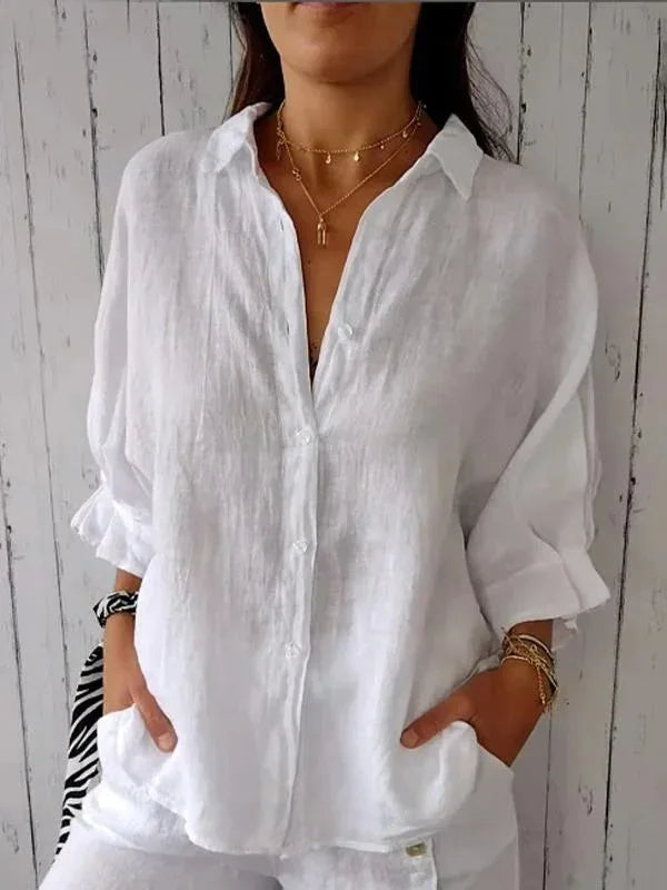 Mannered Stylish button-up shirt with refined silhouette for women | Luna