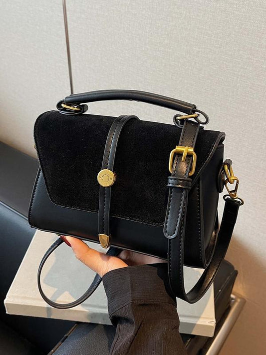 Memorable Trendy Contrast Stitching Small Square Shoulder Bag For Women | Liorenna