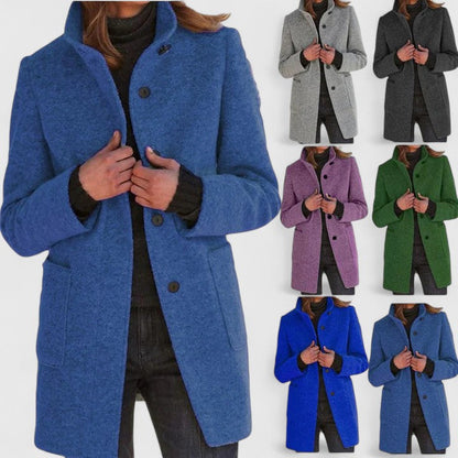 Natural Classic Mid Length Coat For Women | Ardelia
