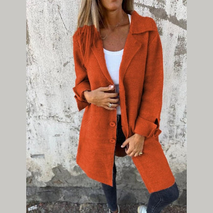 Fashionable Casual Long Button Coat For Women | Arlena