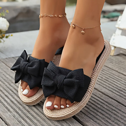 Effervescent Bow sandals with open-toe design for women | Revie