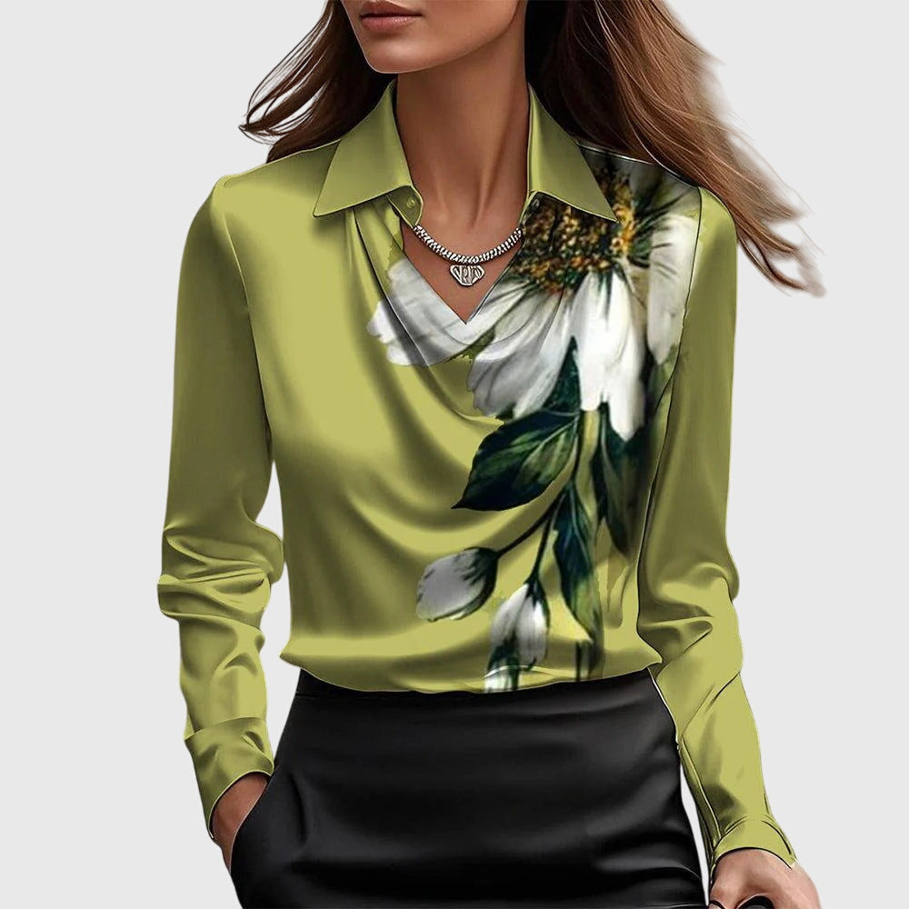 Loving Draped Neck Elegant Blouse For Women | Vivienne