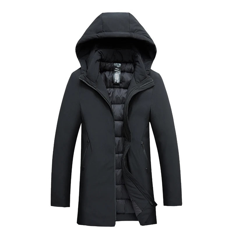Slate Warm hooded winter parka for men | Mario