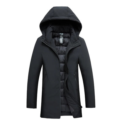 Slate Warm hooded winter parka for men | Mario